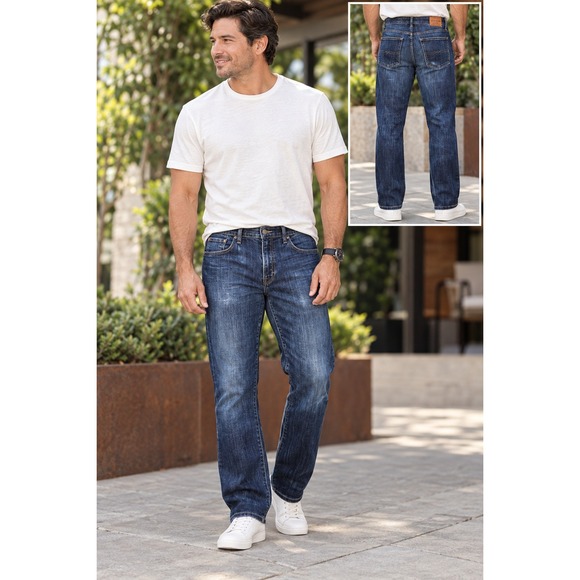 Lucky Brand Other - Lucky Brand 221 Straight Jeans Mens 35/30 Dark Wash Coolmax Stretch Denim